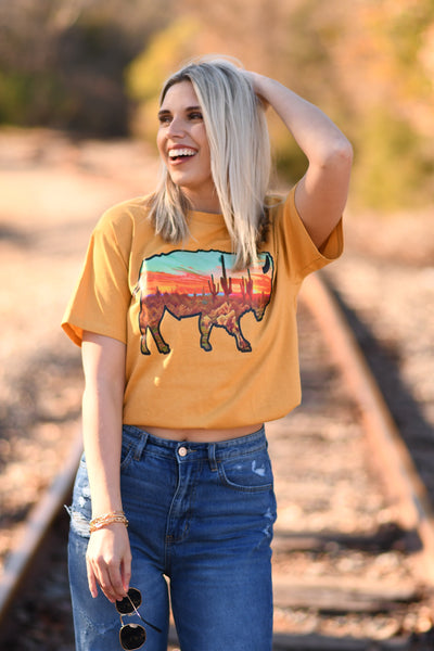 Buffalo Sunset tee