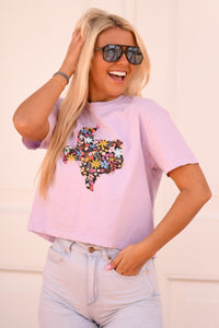 Texas Boho Flower cropped tee