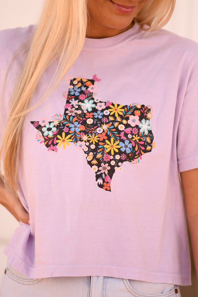 Texas Boho Flower cropped tee