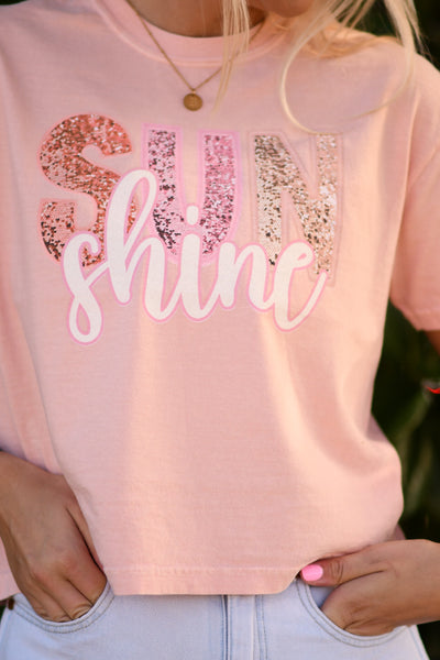 Sunshine glitter cropped tee