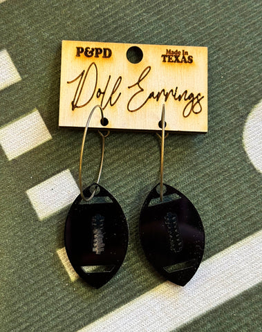 RTS Black Football Earrings