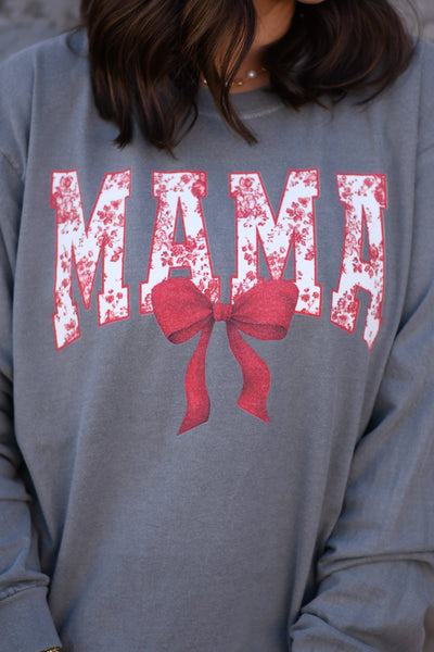 MAMA Floral Bow sweatshirt
