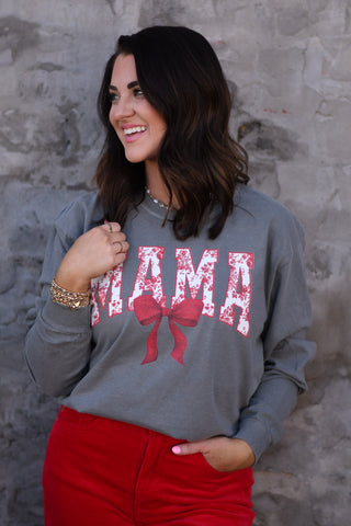 MAMA Floral Bow sweatshirt
