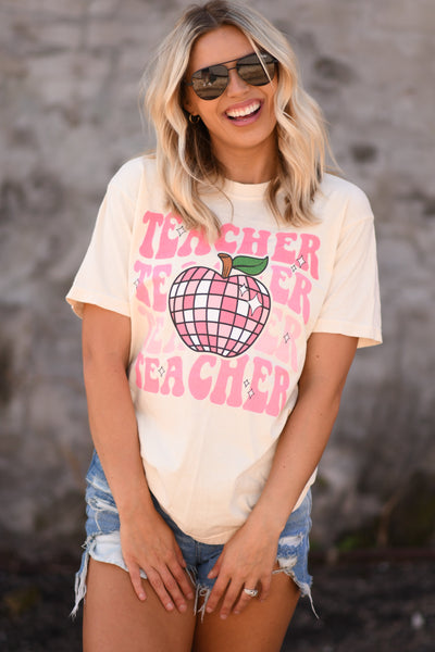 Teacher Disco Apple tee