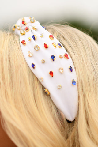 Red, White & Blue rhinestone headband