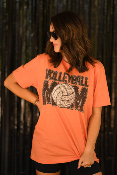 Volley Mom glitter tee