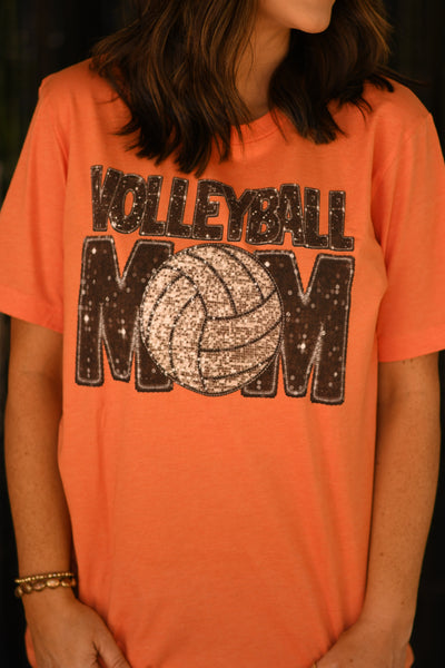 Volley Mom glitter tee