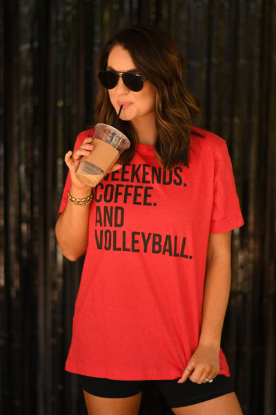 Weekends. Coffee. And Volleyball tee