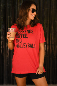 Weekends. Coffee. And Volleyball tee