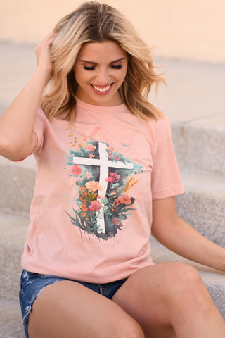 Floral Cross Tee