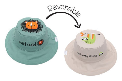 Kids UPF50+ Sun Hat - Lion/Sloth